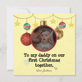 パーソナライズされた初めてのクリスマスカードfor Daddy, Photo 招待状