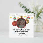 パーソナライズされた初めてのクリスマスカードfor Daddy, Photo 招待状 (スタンド正面)