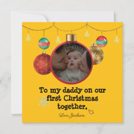 パーソナライズされた初めてのクリスマスカードfor Daddy, Photo 招待状