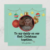 パーソナライズされた初めてのクリスマスカードfor Daddy, Photo 招待状 (正面/裏面)