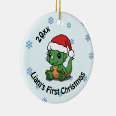パーソナライズされた初めてのクリスマスセラミックオーナメント セラミックオーナメント (右)