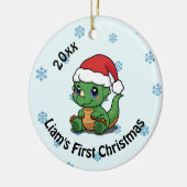パーソナライズされた初めてのクリスマスセラミックオーナメント セラミックオーナメント (左)