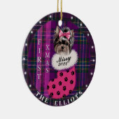 パーソナライズされた初めてのクリスマスツリードッグセラミックオーナメント セラミックオーナメント (右)