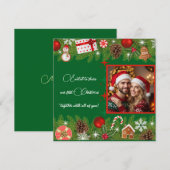 パーソナライズされた初めてのクリスマス写真 シーズンカード (正面/裏面)
