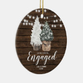 パーソナライズされた初めてのクリスマス婚約したオーナメント セラミックオーナメント (右)