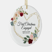 パーソナライズされた初めてのクリスマス婚約したオーナメント セラミックオーナメント (右)