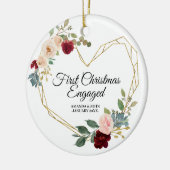 パーソナライズされた初めてのクリスマス婚約したオーナメント セラミックオーナメント (左)