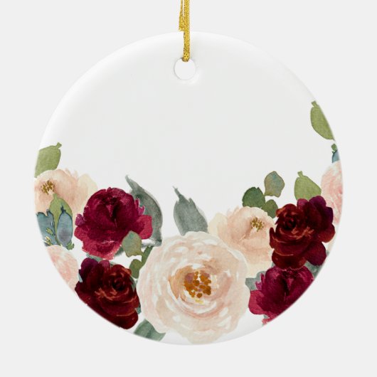 パーソナライズされた初めてのクリスマス婚約したオーナメント セラミックオーナメント (裏面)