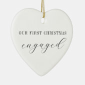 パーソナライズされた初めてのクリスマス婚約したカスタム写真 セラミックオーナメント (右)