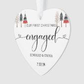 パーソナライズされた初めてのクリスマス婚約したギフトオーナメント オーナメント (正面)
