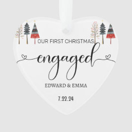 パーソナライズされた初めてのクリスマス婚約したギフトオーナメント オーナメント