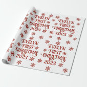 パーソナライズされた初めてのクリスマス文字 ラッピングペーパー (アンロールド)
