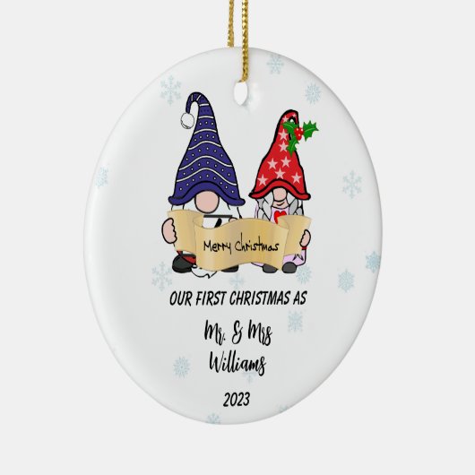 パーソナライズされた初めてのクリスマス格言 セラミックオーナメント (右)