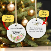 パーソナライズされた初めてのクリスマス結婚したオーナメント セラミックオーナメント