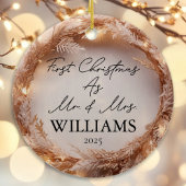 パーソナライズされた初めてのクリスマス結婚したヴィンテージ セラミックオーナメント