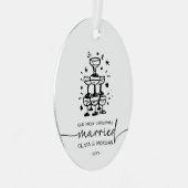 パーソナライズされた初めてのクリスマス結婚した名 メタルオーナメント (正面右)