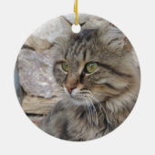 パーソナライズされた初めてのクリスマス結婚した セラミックオーナメント (裏面)