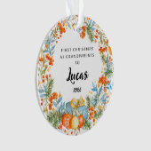 パーソナライズされた初めてのクリスマス オーナメント (正面)