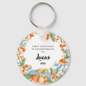 パーソナライズされた初めてのクリスマス キーホルダー (正面)