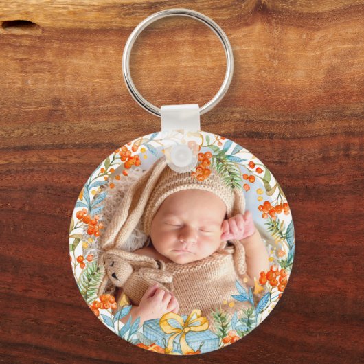 パーソナライズされた初めてのクリスマス キーホルダー (裏面)