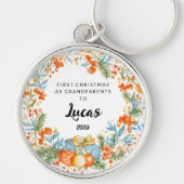 パーソナライズされた初めてのクリスマス キーホルダー (正面)