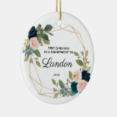 パーソナライズされた初めてのクリスマス セラミックオーナメント (右)