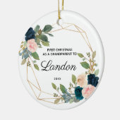 パーソナライズされた初めてのクリスマス セラミックオーナメント (左)