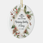 パーソナライズされた初めてのクリスマス セラミックオーナメント (右)