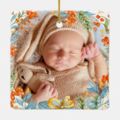 パーソナライズされた初めてのクリスマス セラミックオーナメント (裏面)