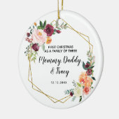 パーソナライズされた初めてのクリスマス セラミックオーナメント (左)