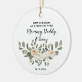 パーソナライズされた初めてのクリスマス セラミックオーナメント (左)