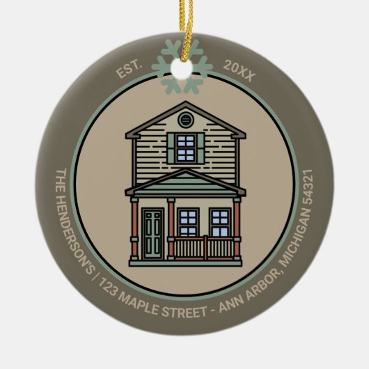 パーソナライズされた初年度ホーム実在エテート購入者 セラミックオーナメント (正面)