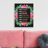 パーソナライズされた前向き肯定子供へ キャンバスプリント (インサイチュ (リビング))