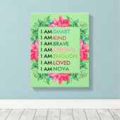 パーソナライズされた前向き肯定子供へ キャンバスプリント (インサイチュ (ウッドフロア))