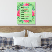 パーソナライズされた前向き肯定子供へ キャンバスプリント (インサイチュ (寝室))