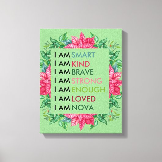 パーソナライズされた前向き肯定子供へ キャンバスプリント (正面)