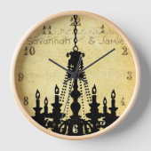 パーソナライズされた動揺してミュージカルノートシャンデリア 壁時計 (正面)