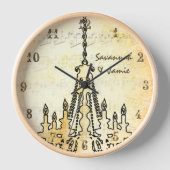 パーソナライズされた動揺してミュージカルノートシャンデリア 壁時計 (正面)