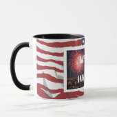 パーソナライズされた動揺して米国国旗 マグカップ (左)