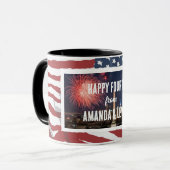 パーソナライズされた動揺して米国国旗 マグカップ (正面左)