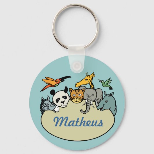 パーソナライズされた動物動物 キーホルダー (正面)