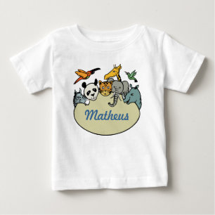パーソナライズされた動物動物 ベビーTシャツ