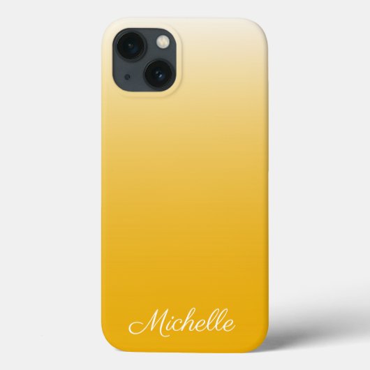 パーソナライズされた勾配グラデーション黄色の大文字と小文字 – メイトiPhone Case-Mate iPhoneケース (裏面)