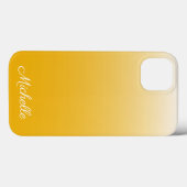 パーソナライズされた勾配グラデーション黄色の大文字と小文字 – メイトiPhone Case-Mate iPhoneケース (裏面 (横))
