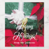 パーソナライズされた包まれたChristmas Present Photo ワインラベル (シングルラベル)