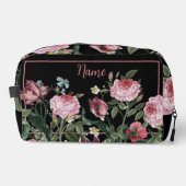 パーソナライズされた化粧品バッグ – ピンクのフラワーミックス ドップキット (正面)