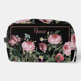 パーソナライズされた化粧品バッグ – ピンクのフラワーミックス ドップキット