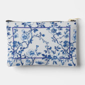 パーソナライズされた化粧品バッグ – 青い花 アクセサリーポーチ (裏面)