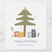 パーソナライズされた北欧のクリスマスホリデービジネス ワインラベル (シングルラベル)