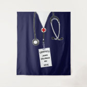 パーソナライズされた医学校卒業おめでとう タペストリー (正面)